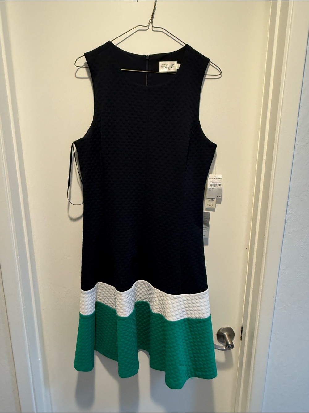 Sleeveless Colorblock Midi Dress by Eliza J - Black, White & Green